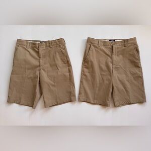 Lands’ End Shorts Active Uniform Khaki Beige Lot of 2